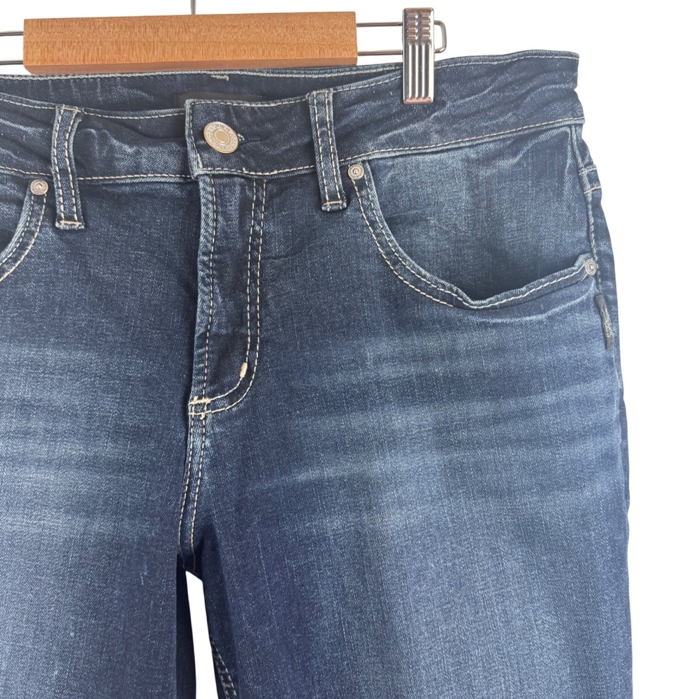 Silver Jeans Co Boyfriend Jeans Womens W31 L29 Dark Wash Stretch Slim Tapered